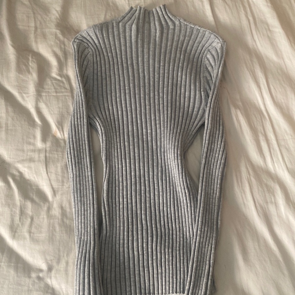 small grey turtleneck top
